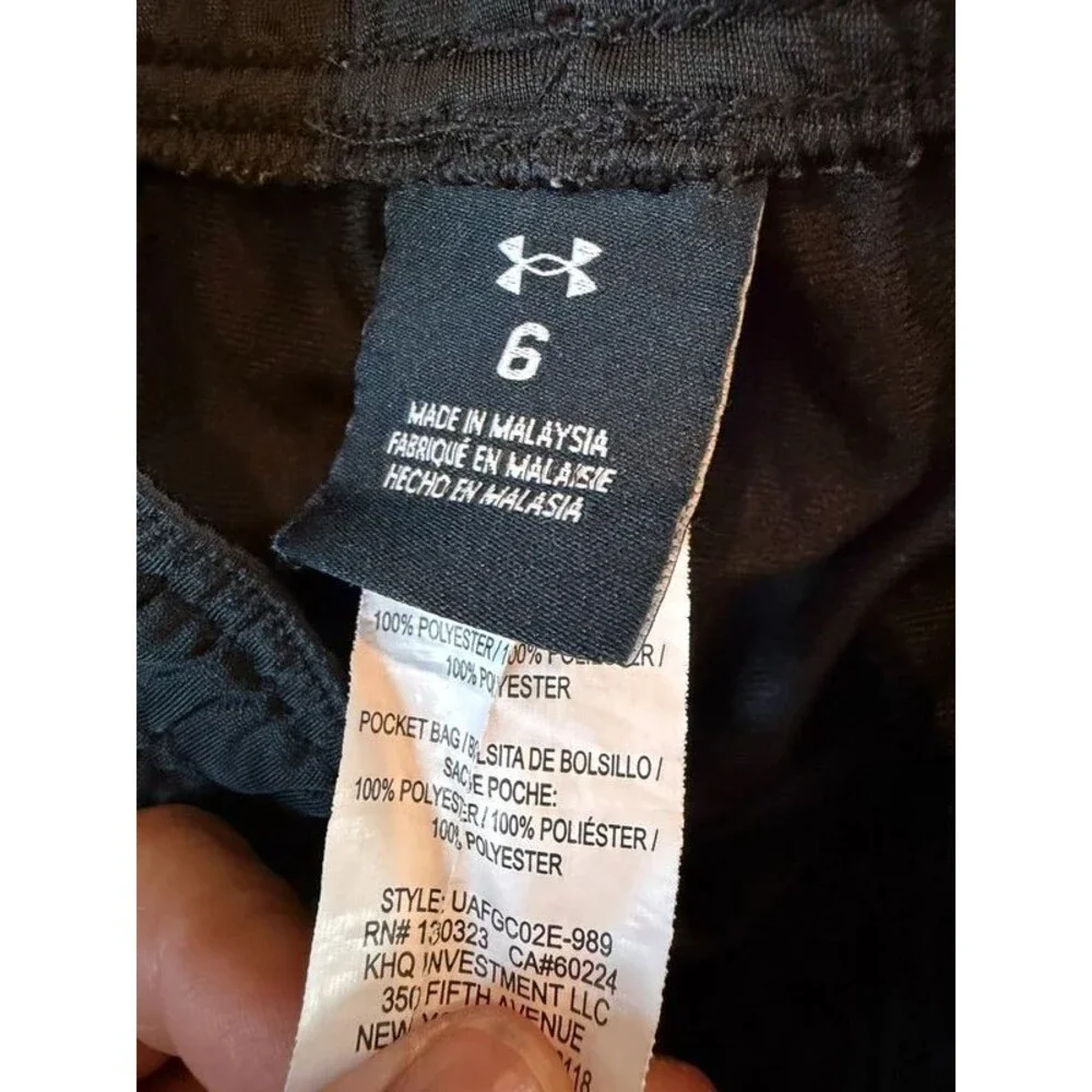 2 Pairs of Under Armour Boys Sz 7 Black Logo Straight Leg Pants